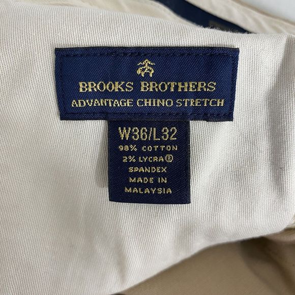 Brooks Brothers Pants Mens 36x32 (36x31) Tan‎ Preppy Chino Khaki Workwear Casual - Picture 10 of 16